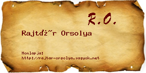 Rajtár Orsolya névjegykártya